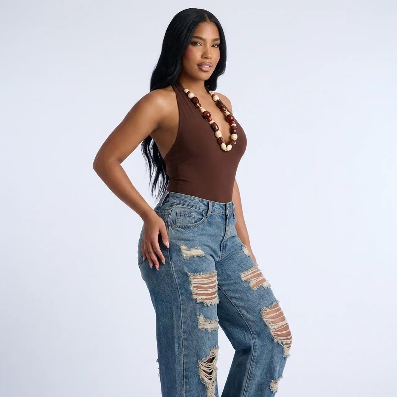 Ripped Retro Wide - leg Jeans - VARRA