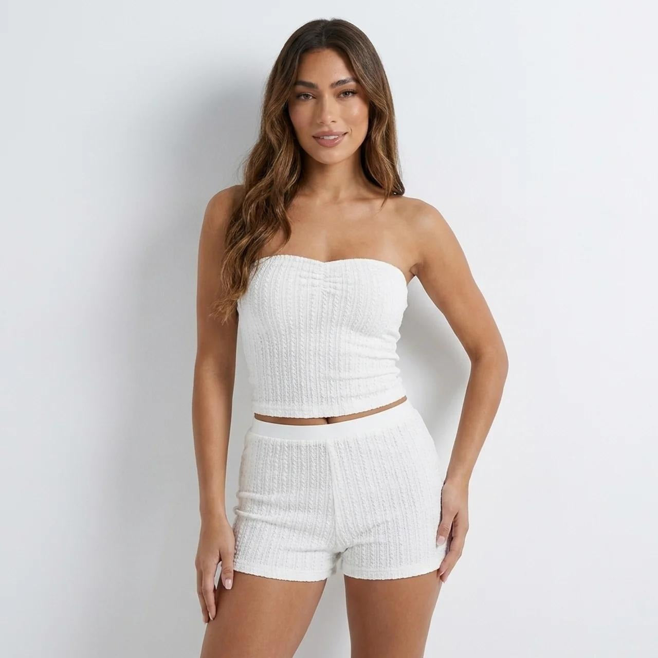 European And American-style Sexy Tube-top Vest And Shorts Set For Women
