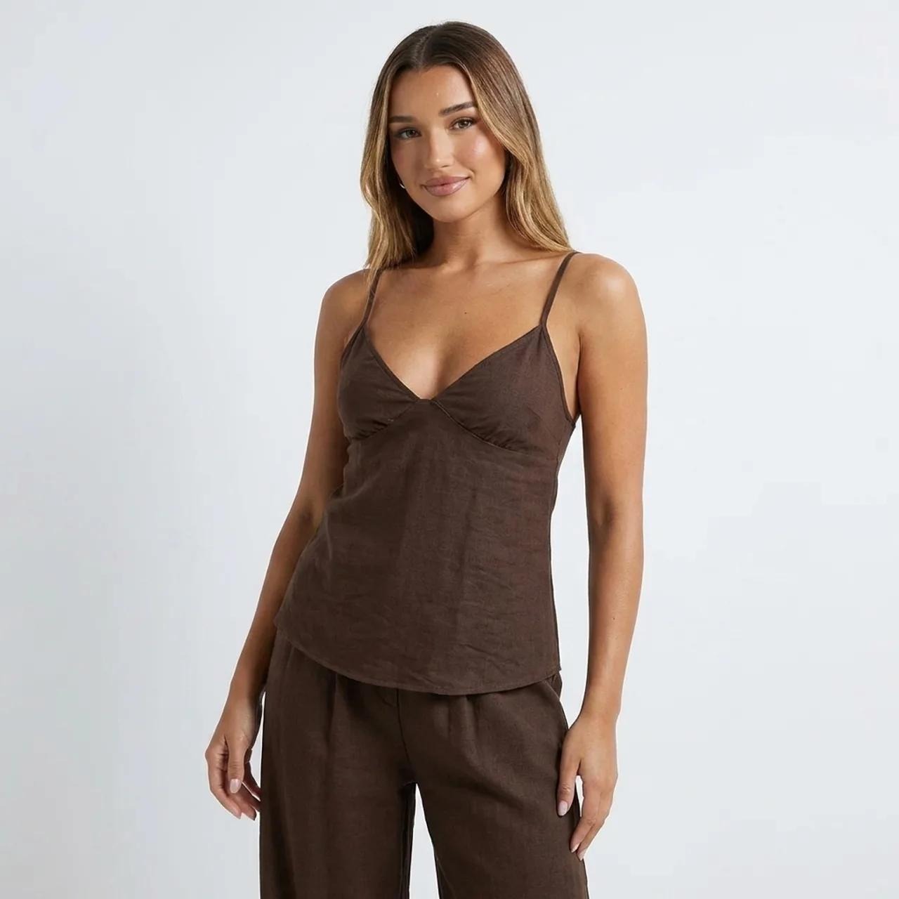 SpringSummer Resort-Style Camisole T-shirt And Pants Womens Outfit Set